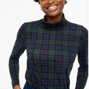 J. Crew | 2X | Plaid Printed Tissue Turtleneck